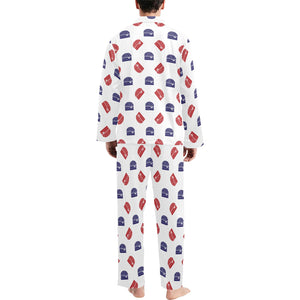 Hamburger Pattern Print Design 04 Men's Long Pajama Set