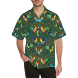 Rooster Chicken Pattern Theme Men's All Over Print Hawaiian Shirt