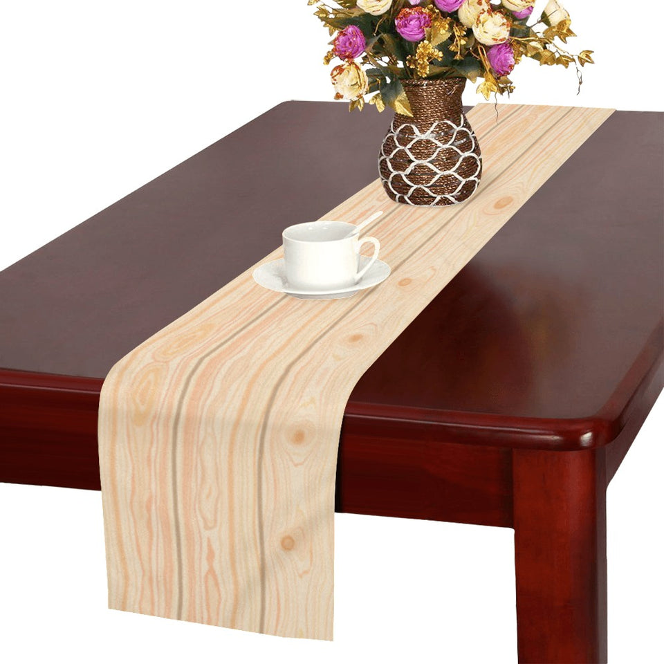 Wood Printed Pattern Print Design 05 Table Runner