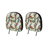 Parrot Flower Pattern Car Headrest Cover