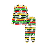 Canabis Marijuana Weed Pattern Print Design 01 Kids' Boys' Girls' All Over Print Pajama Set