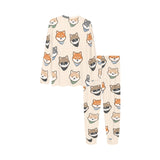 Shiba Inu Head Pattern Kids' Boys' Girls' All Over Print Pajama Set