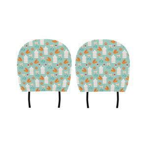 Windmill Pattern Theme Car Headrest Cover