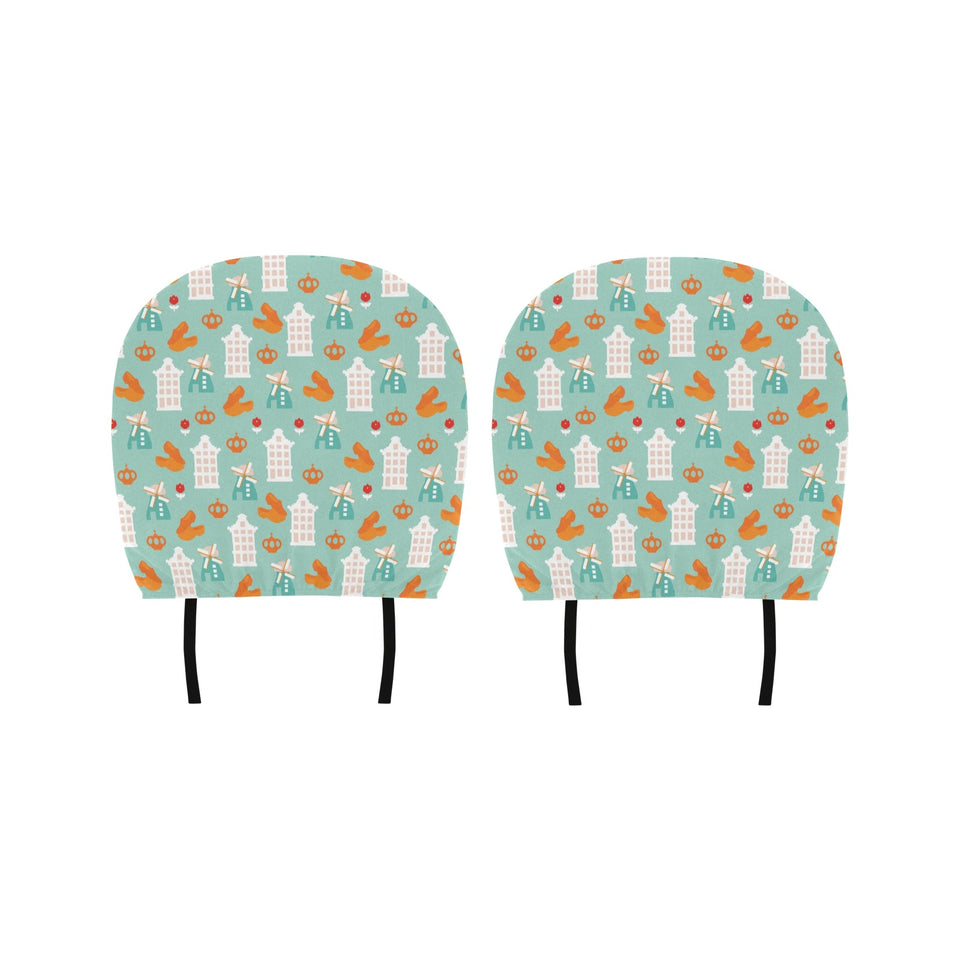 Windmill Pattern Theme Car Headrest Cover