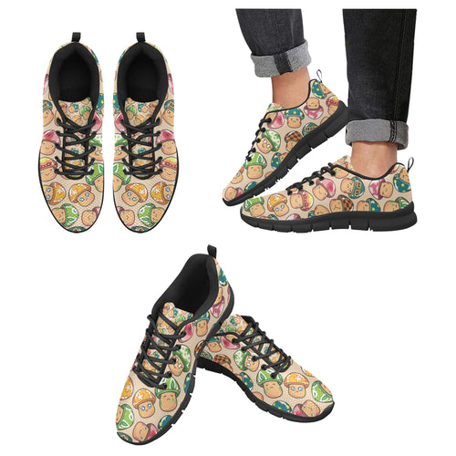 Mushroom Pattern Men's Sneakers Black