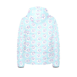 Yorkshire Terrier Pattern Print Design 01 Kids' Boys' Girls' Padded Hooded Jacket