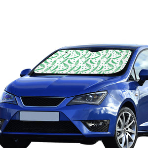 Green Peas Pattern Print Design 01 Car Sun Shade