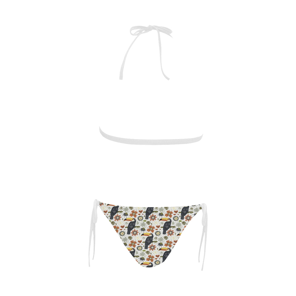 Toucan Flower Pattern Sexy Bikinis Two-Pieces Swimsuits