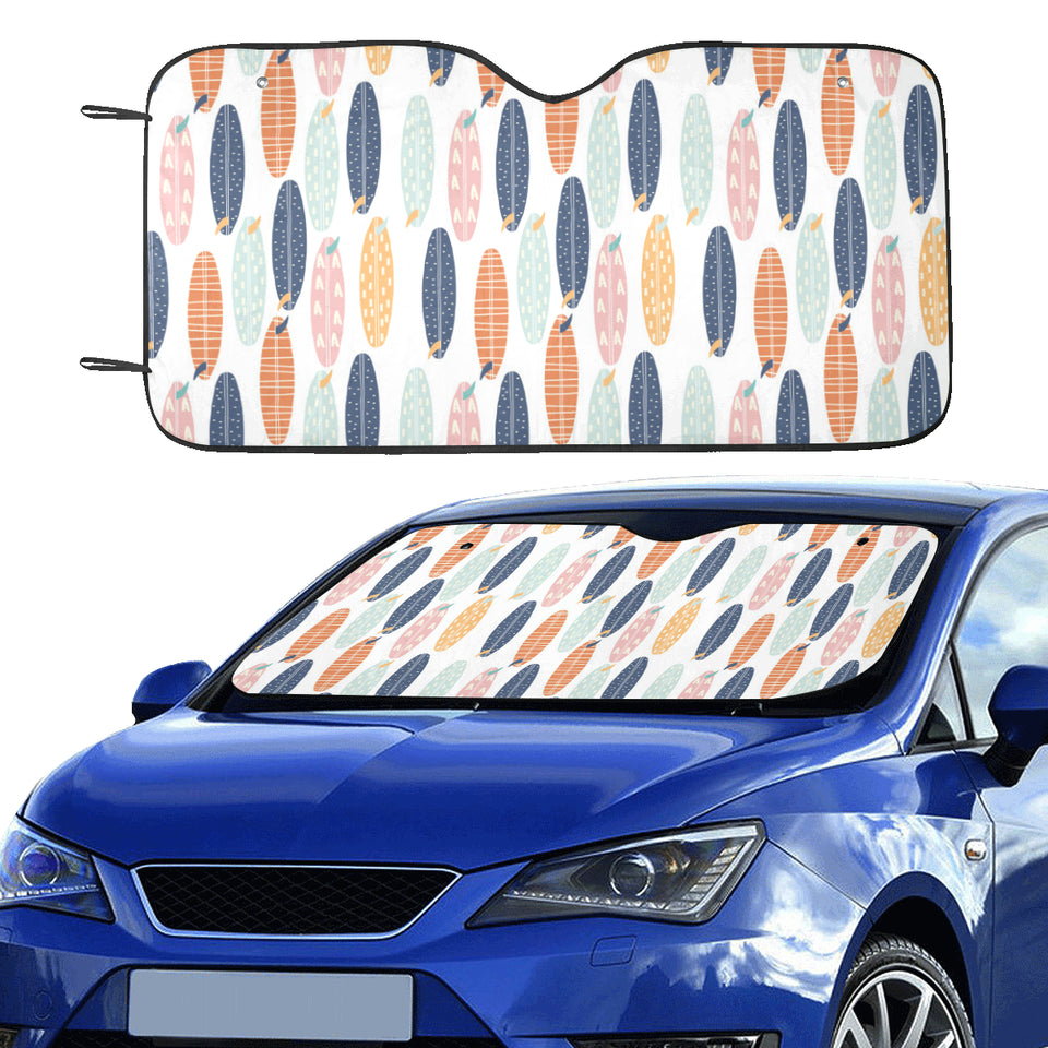 Surfboard Pattern Print Design 04 Car Sun Shade