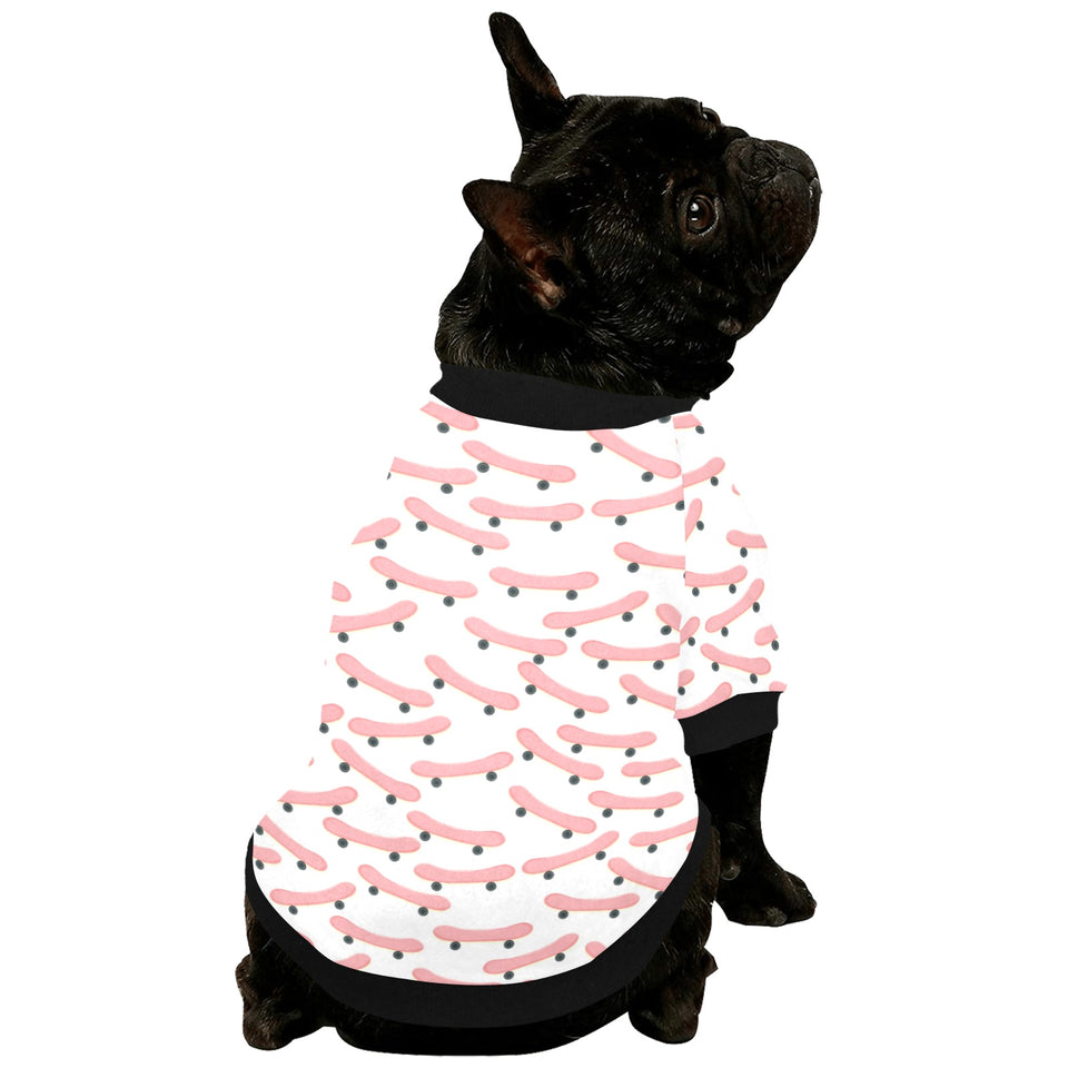 Skate Board Pattern Print Design 05 All Over Print Pet Dog Round Neck Fuzzy Shirt