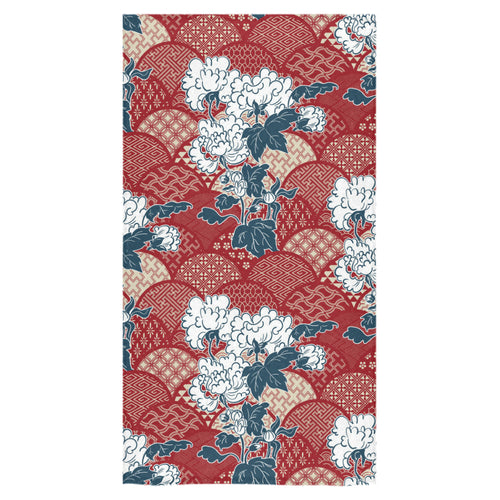 Red Theme Japanese Pattern Bath Towel