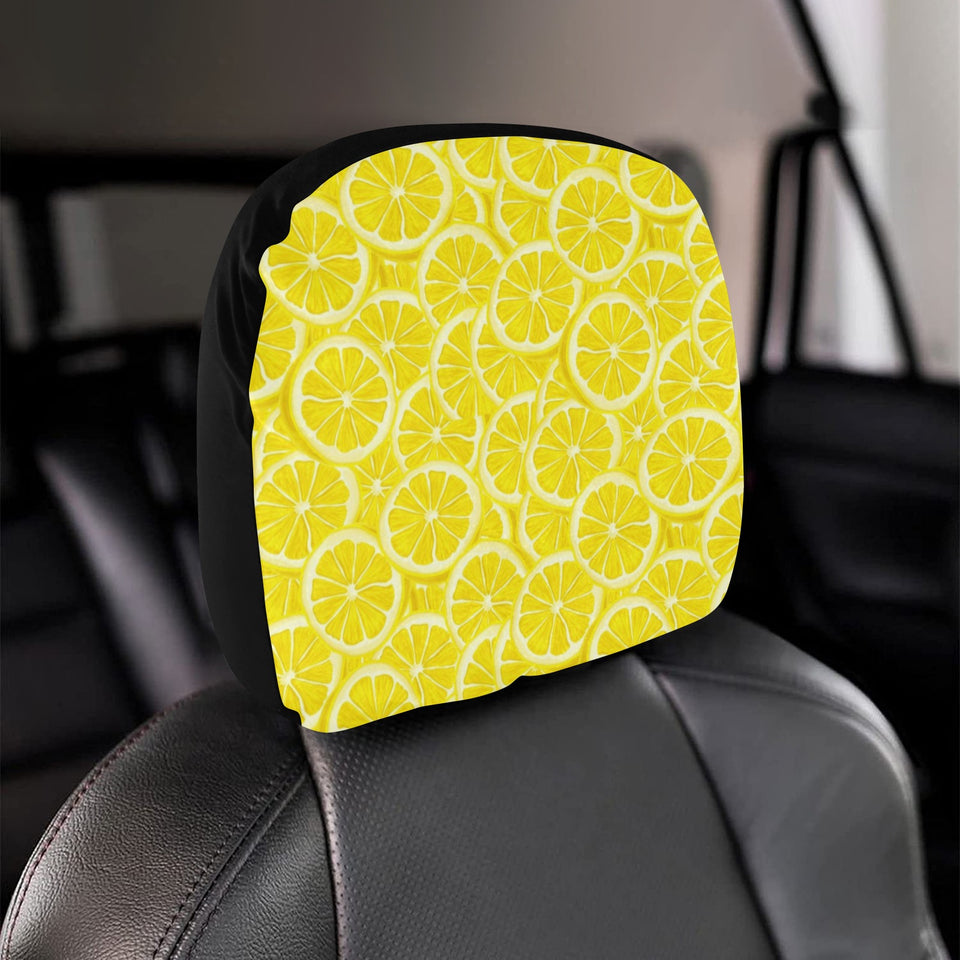 Sliced Lemon Pattern Car Headrest Cover