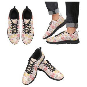 Ice Cream Cone Pattern Men's Sneakers Black