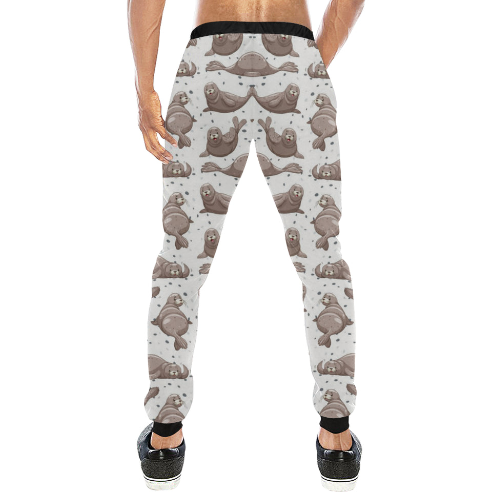 Sea Lion Pattern Background Unisex Casual Sweatpants