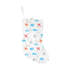 Airplane Cloud Pattern Christmas Stocking