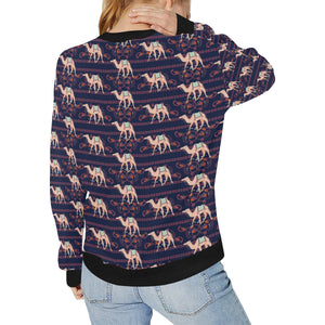 Camel Pattern Women's Crew Neck Sweatshirt