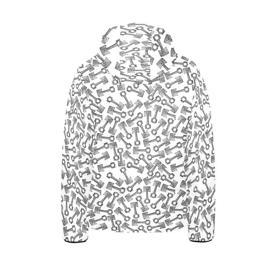 Engine Piston Pattern Print Design 01 Kids' Boys' Girls' Padded Hooded Jacket