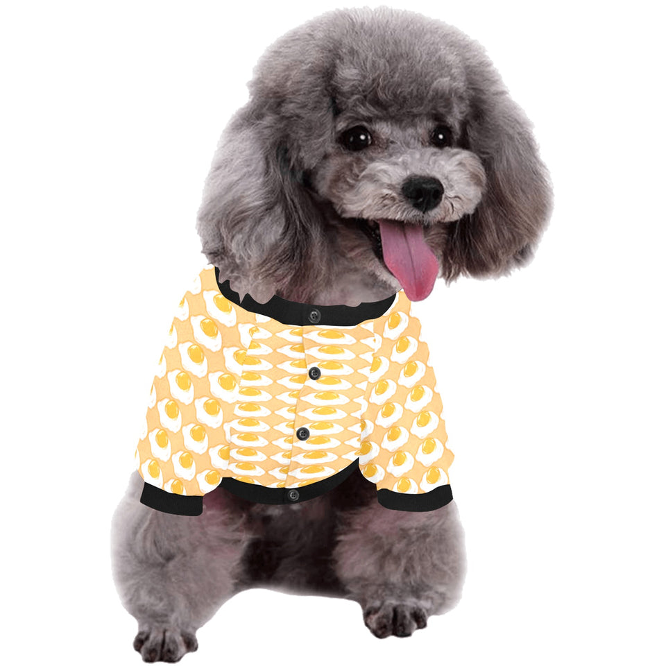 Fried Eggs Pattern Print Design 04 All Over Print Pet Dog Round Neck Fuzzy Shirt