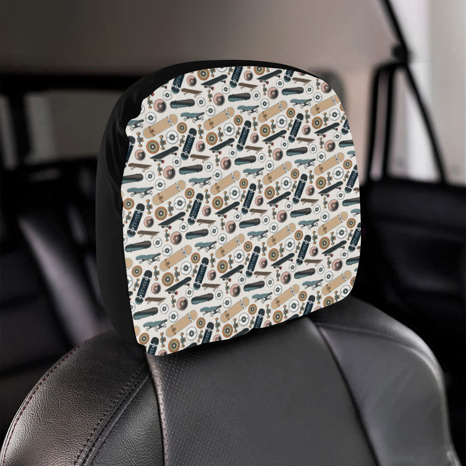 Skate Board Pattern Print Design 01 Car Headrest Cover