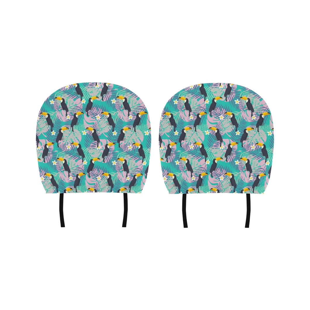 Toucan Pattern Background Car Headrest Cover