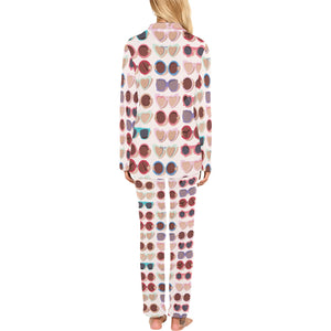 Sun Glasses Pattern Print Design 04 Women's Long Pajama Set