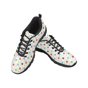 Bowling Ball and Pin Pattern Men's Sneakers Black