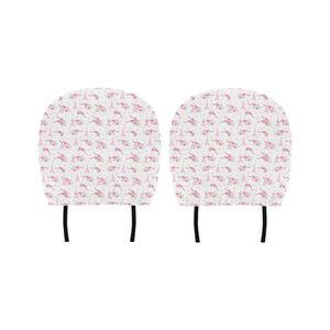 Eiffel Tower Pink Theme Pattern Print Design 05 Car Headrest Cover