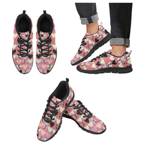 Chihuahua Heart Pink Pattern Men's Sneakers Black