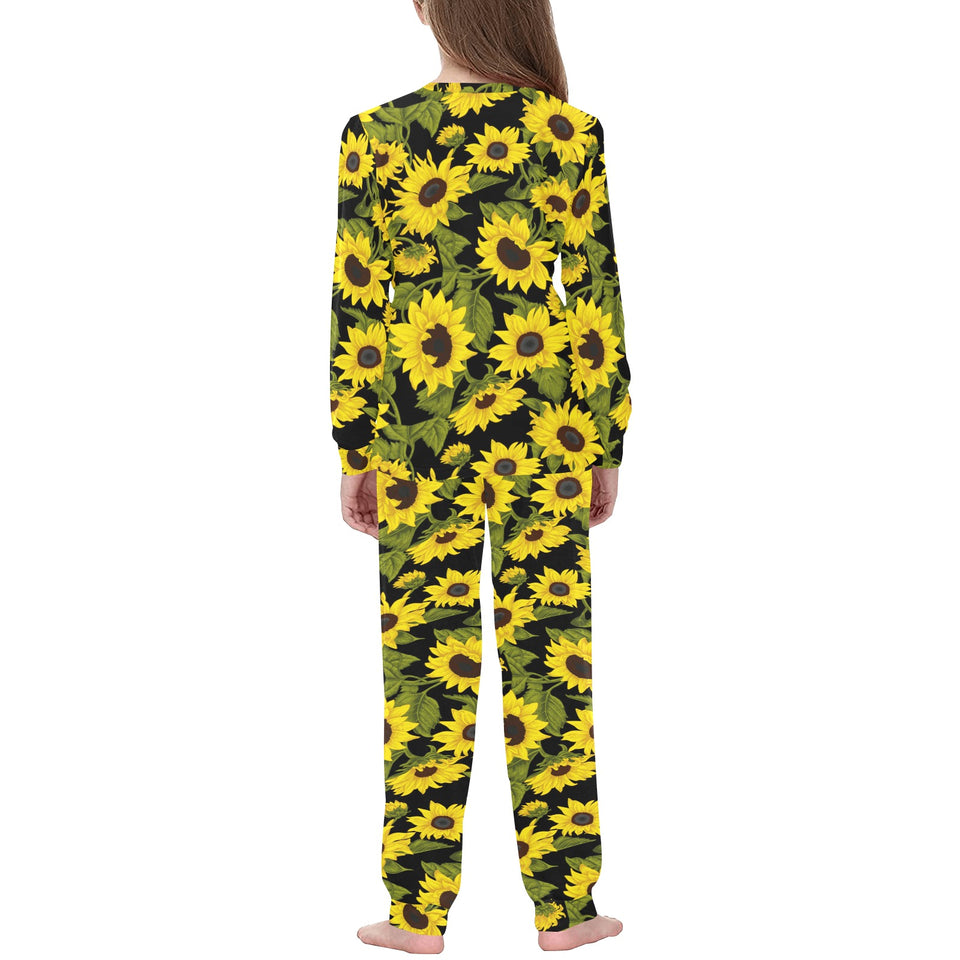 Sunflower Theme Pattern Kids' Boys' Girls' All Over Print Pajama Set