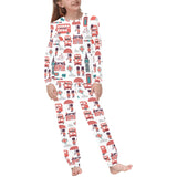 British Pattern Print Design 02 Kids' Boys' Girls' All Over Print Pajama Set