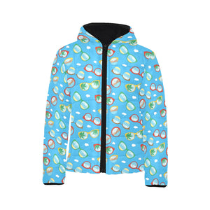 Sun Glasses Pattern Print Design 03 Kids' Boys' Girls' Padded Hooded Jacket