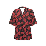 Rose Pattern Print Design 01 Women's All Over Print Hawaiian Shirt