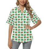 Alien Pattern Print Design 02 Women's All Over Print Hawaiian Shirt