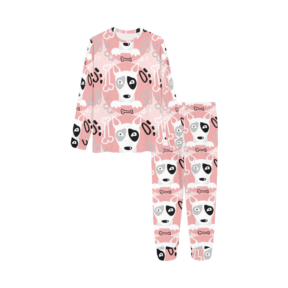 Bull Terrier Pattern Print Design 03 Kids' Boys' Girls' All Over Print Pajama Set