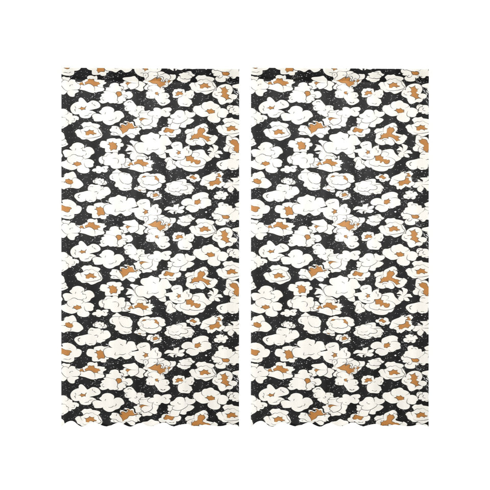 Popcorn Pattern Print Design 02 Gauze Curtain