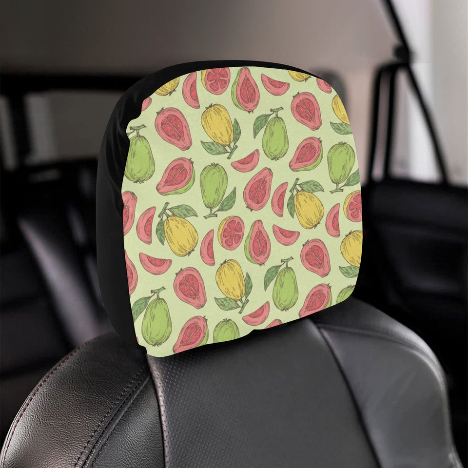 Guava Pattern Background Car Headrest Cover