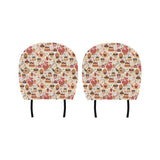 Hand Drawn Cake Pattern Car Headrest Cover