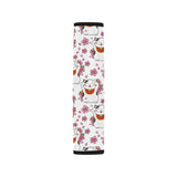 Meneki Neko Lucky Cat Sakura Flower Pattern Car Seat Belt Cover