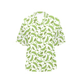 Green Peas Pattern Print Design 02 Women's All Over Print Hawaiian Shirt