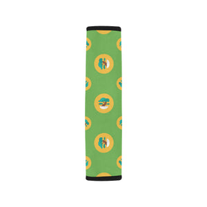 Bonsai Pattern Green Background Car Seat Belt Cover