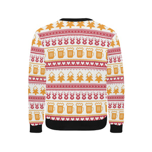 Beer Sweater Printed Pattern Men's Crew Neck Sweatshirt