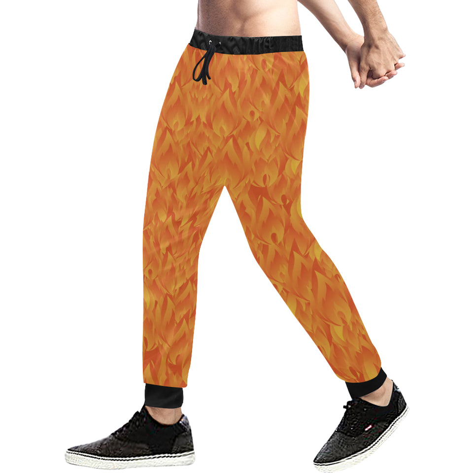 Red Flame Fire Pattern Unisex Casual Sweatpants