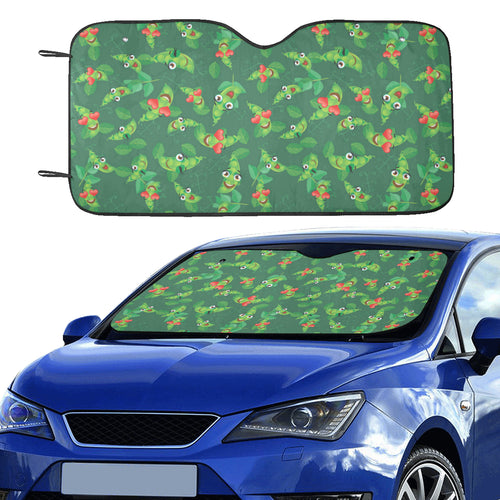 Green Peas Pattern Print Design 05 Car Sun Shade