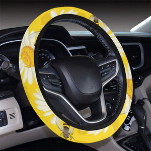 Bee Daisy Pattern Car Steering Wheel Cover
