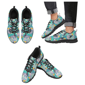 Toucan Pattern Background Men's Sneakers Black