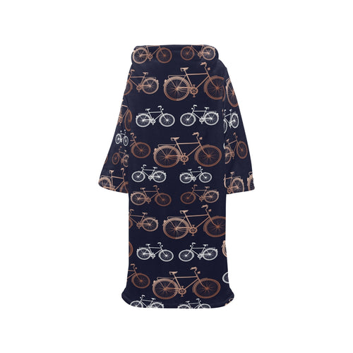 Bicycle Pattern Print Design 01 Blanket Robe with Sleeves