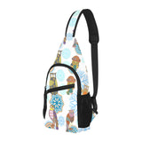 Owl Pattern All Over Print Chest Bag