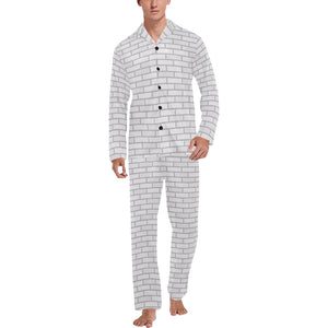 Brick Printed Pattern Print Design 03 Men's Long Pajama Set