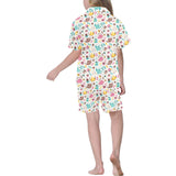 Tea pots Pattern Print Design 05 Kids' Boys' Girls' V-Neck Short Pajama Set