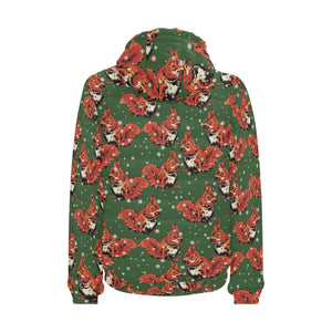 Squirrel Pattern Print Design 03 Men's Padded Hooded Jacket(ModelH42)